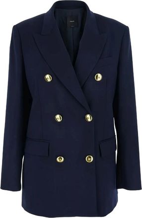 Pinko Double-Breasted Tailored Jacket With Gold-Tone Accents