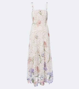 Oscar De La Renta Floral guipure lace cocktail dress
