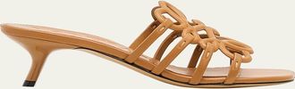Loewe Petal Anagram Leather Caged Mule Sandals