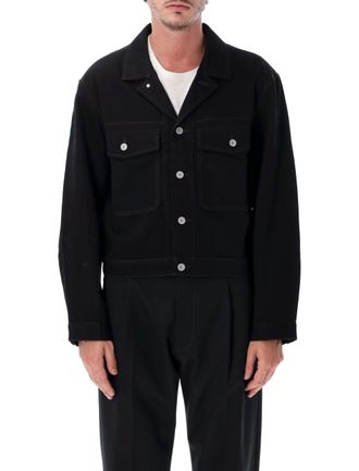 Christophe Lemaire Trucker Jkt Black Heavy Denim Trucker Jacket