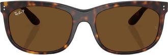Ray-Ban Polarized Rectangular Unisex Sunglasses RB2389 902/57 60