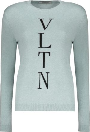 Valentino Garavani logo-detail crew-neck sweater - Blauw