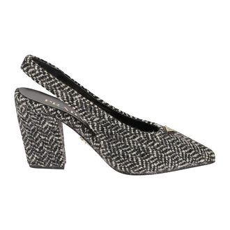 Prada Chevron Slingback Pumps - Dames - Schoenen - Zwart - Maat: 37 1/2 EU Wol