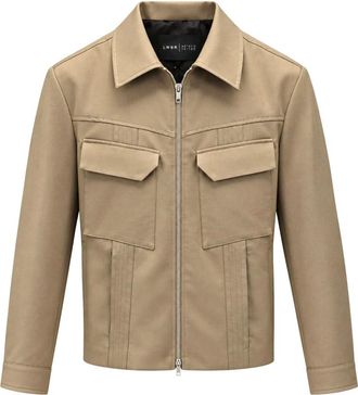 low brand Shirt Jacket Drill Wool - Heren - Jassen - Beige - Maat: L Wol