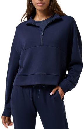 Travis Mathew Skyloft Soft Half Zip Sweatshirt in Navy Blazer at Nordstrom, Size Xx-Large