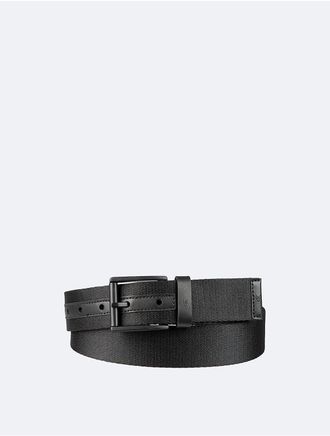 Calvin Klein Mens Tonal Fabric Belt - Black - S