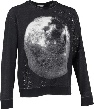 Valentino Pre-owned Mens Moon Dust Graphic-Print Sweatshirt in Black Cotton - Size Medium