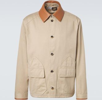 Loewe Paulas Ibiza leather-trimmed cotton jacket