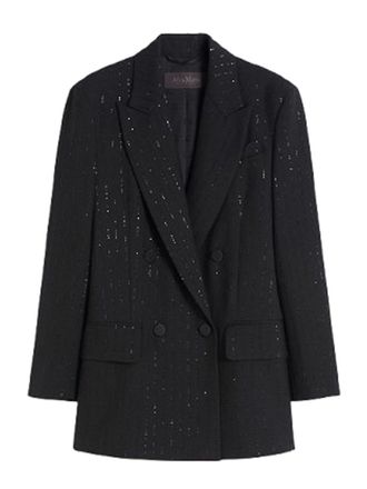Max Mara Double-Breasted Pinstriped Wool Blazer