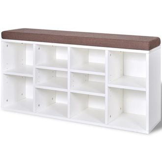 vidaXL Banco Zapatero Con 10 Compartimentos Blanco Vidaxl