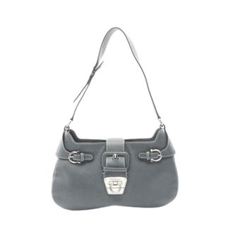 Ferragamo Pre-owned Shoulder Bags, female, Green, Size: ONE SIZE Pre-owned Leather Shoulder Bag