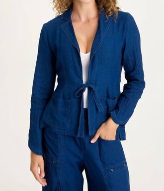 Xcvi Floris Tulip Cut Sleeve Hem Jacket In Sluice Wash