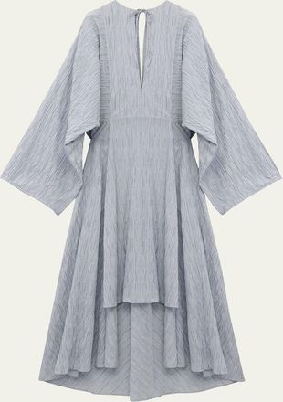 Loewe Striped Cape Sleeve Caftan Dress