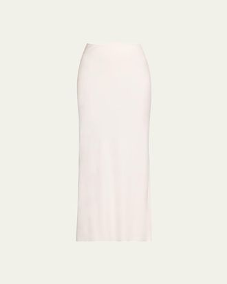 Anemos Bias-Cut Stretch Twill Maxi Skirt