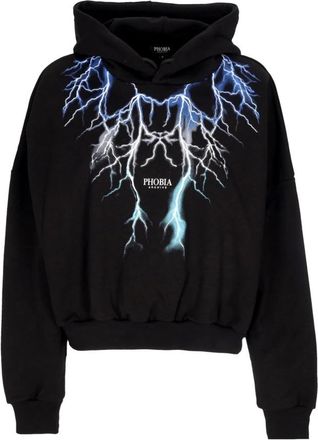 Phobia Archive Lightning Crop Hoodie - Dames - Hoodies - Zwart - M - Katoen - Hoodies & sweatvesten