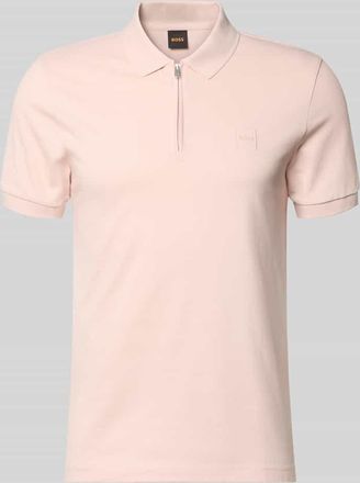Boss Orange by Hugo Boss BOSS Orange Regular Fit Poloshirt mit Zipper in Hellrosa, Gr&ouml;&szlig;e XXXL