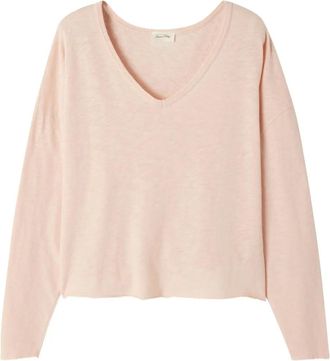 American Vintage Sonoma long-sleeve V-neck T-shirt - Pink
