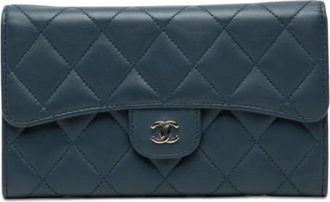 Chanel Pre-owned Vintage Portemonnee - Dames - Vintage Accessoires - Blauw - ONE Size - Vintage