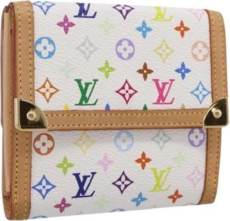 Louis Vuitton Pre-owned Vintage Monogram Multicolor Canvas Portemonnee - Dames - Vintage Accessoires - Wit - ONE Size - Leer - Vintage