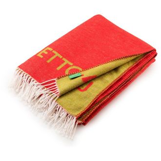 Benetton Manta Rainbow Be, 140x190 Cm, 320gsm, Algod&oacute;n Y Acr&iacute;lico - Verde Y Rojo