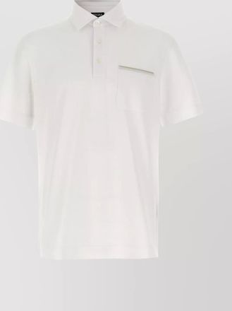 Ermenegildo Zegna ribbed collar short sleeves chest pocket polo