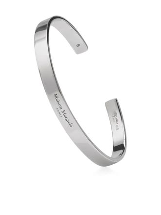 Maison Margiela Bracciale rigido con logo - Argento