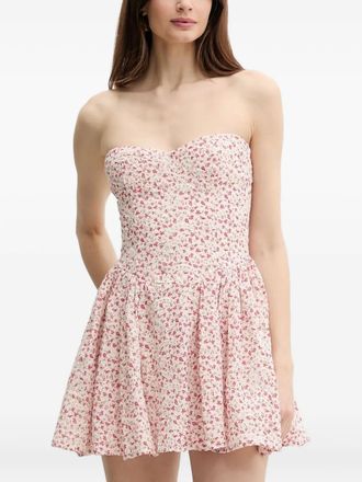 Bardot Abito corto Estie a fiori - Rosa