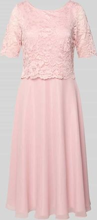 Vera Mont Cocktailkleid mit Spitzenbesatz in Rose, Größe 36