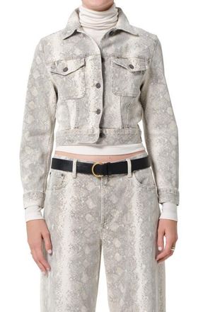 Citizens Of Humanity Charisse Shrunken Denim Jacket in Python Snake P at Nordstrom, Size X-Small