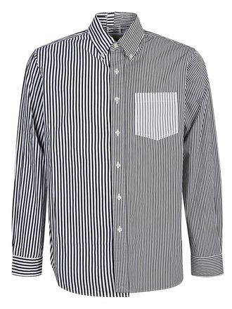 E.L.V. Denim Womens Contrast Striped Cotton Shirt