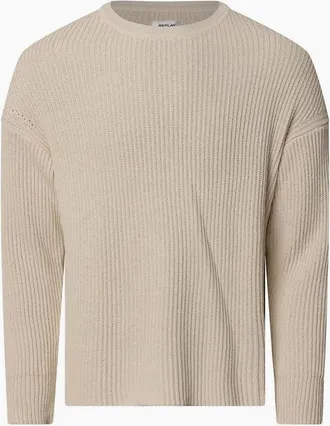 Replay Womens Knit Crewneck Jumper - Cream - Size: 10/8
