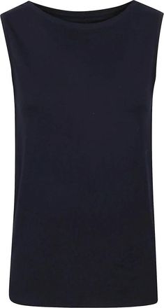 Majestic Filatures Blauwe Viscose Elastaan Top Portugal Gemaakt - Dames - Tops zonder mouwen - Blauw - M - Tops