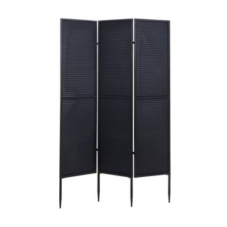 Hhg Hhg - Garden Paravent 223, Biombo Separador De Ambientes, Metal 200x121cm, Negro