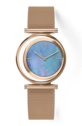 Vanna Eclipse Watch in Blue Pearl-Rose Gold at Nordstrom