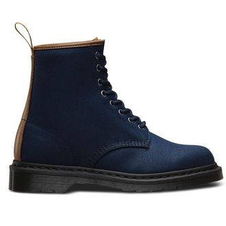 Dr. Martens Waxy New Laredo Canvas Leather Mens Boots - Blue - Size:UK 9.5