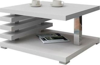 Mirjan24 Mobilier1 - Mesa de centro Goodyear 122, Mate blanco, 31x60x60cm, Diámetro: 0, Aglomerado laminado, Angular