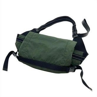 Bottega Veneta Pre-owned Cross Body Bags, male, Green, Size: ONE SIZE Pre-owned Nylon Sling Bag