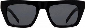 Saint Laurent SLM131001 Acetate Rectangle-Frame Sunglasses - Black