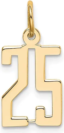Diamond2Deal 14k Yellow Gold Small Elongated Number Charm Pendant