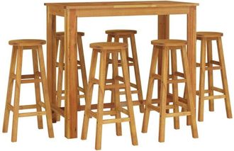vidaXL 7 Piece Garden Bar Set Solid Wood Acacia vidaXL