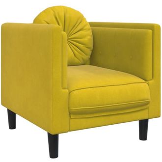vidaXL Sill&oacute;n Con Coj&iacute;n Terciopelo Amarillo Vidaxl