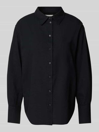 Gina Tricot Regular Fit Leinenhemdbluse mit durchgehender Knopfleiste in Black, Gr&ouml;&szlig;e XS