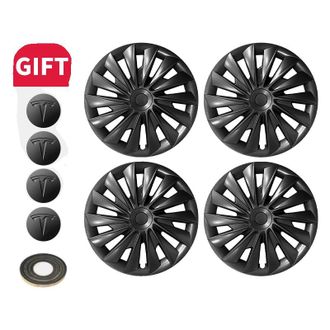 OEM Coprimozzo, Struttura Resistente, Facile Installazione, Nero Opaco, Tesla, Model 3 Highland 18 Pollici