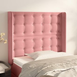 vidaXL Cabecero Con Orejas De Terciopelo Rosa 93x16x118/128 Cm Vidaxl