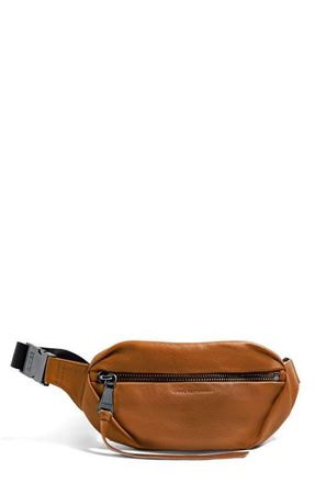 Aim&eacute;e Milan Leather Belt Bag in Chestnut W/Gunmetal at Nordstrom