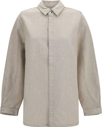 Jacquemus Womens Denim Shirt Amelo-De-N&icirc;mes Light Beige Cotton