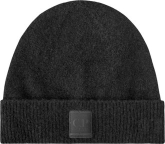 C.P. Company C.p. Company - Metropolis Series Boucl&egrave; Extrafine Merino Beanie - Heren - Accessoires - Zwart - Maat: ONE Size Wol