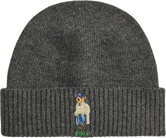 Polo Ralph Lauren Beanie van wolmix - Heren - Accessoires - Grijs - Maat: ONE Size Wol