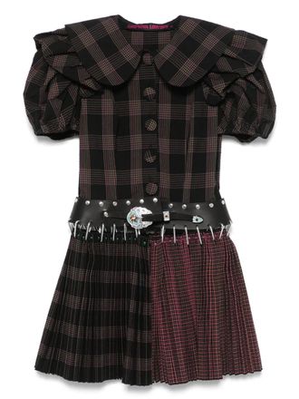 Chopova Lowena Chuck mini dress - women - Calf Leather/Cotton - M - Black