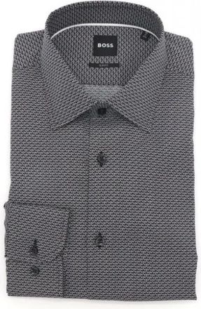 HUGO BOSS H-Hank Kent C1-214 Shirt - Heren - Zakelijke Overhemden - Zwart - M - Overhemden
